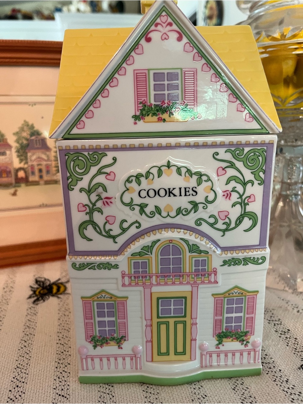 LENOX Village Cookies Decorative Porcelain Canister, Vintage 1990s